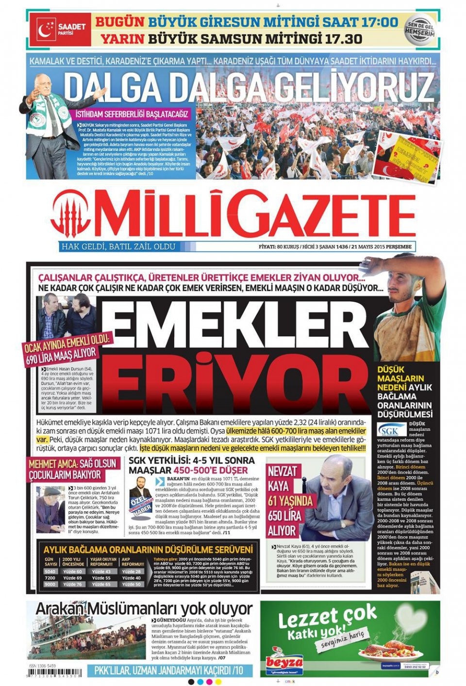 21 Mayıs 2015 gazete manşetleri 7