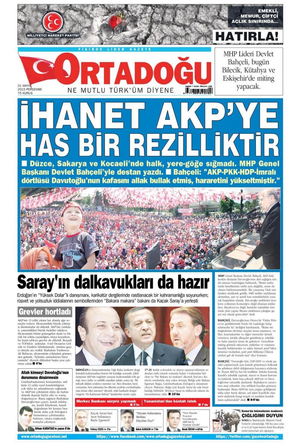 21 Mayıs 2015 gazete manşetleri 9