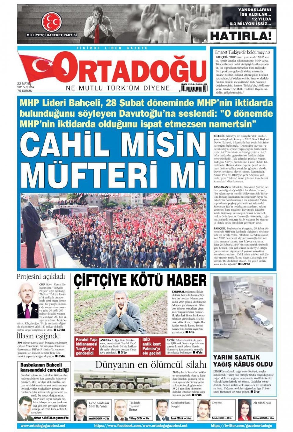 22 Mayıs 2015 gazete manşetleri 10