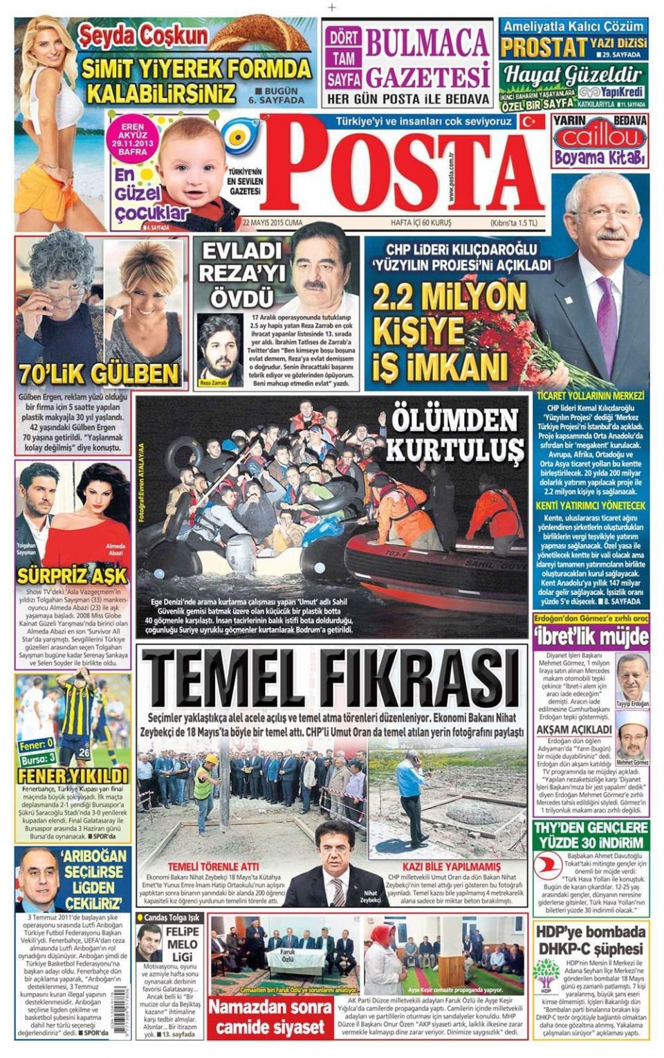 22 Mayıs 2015 gazete manşetleri 11