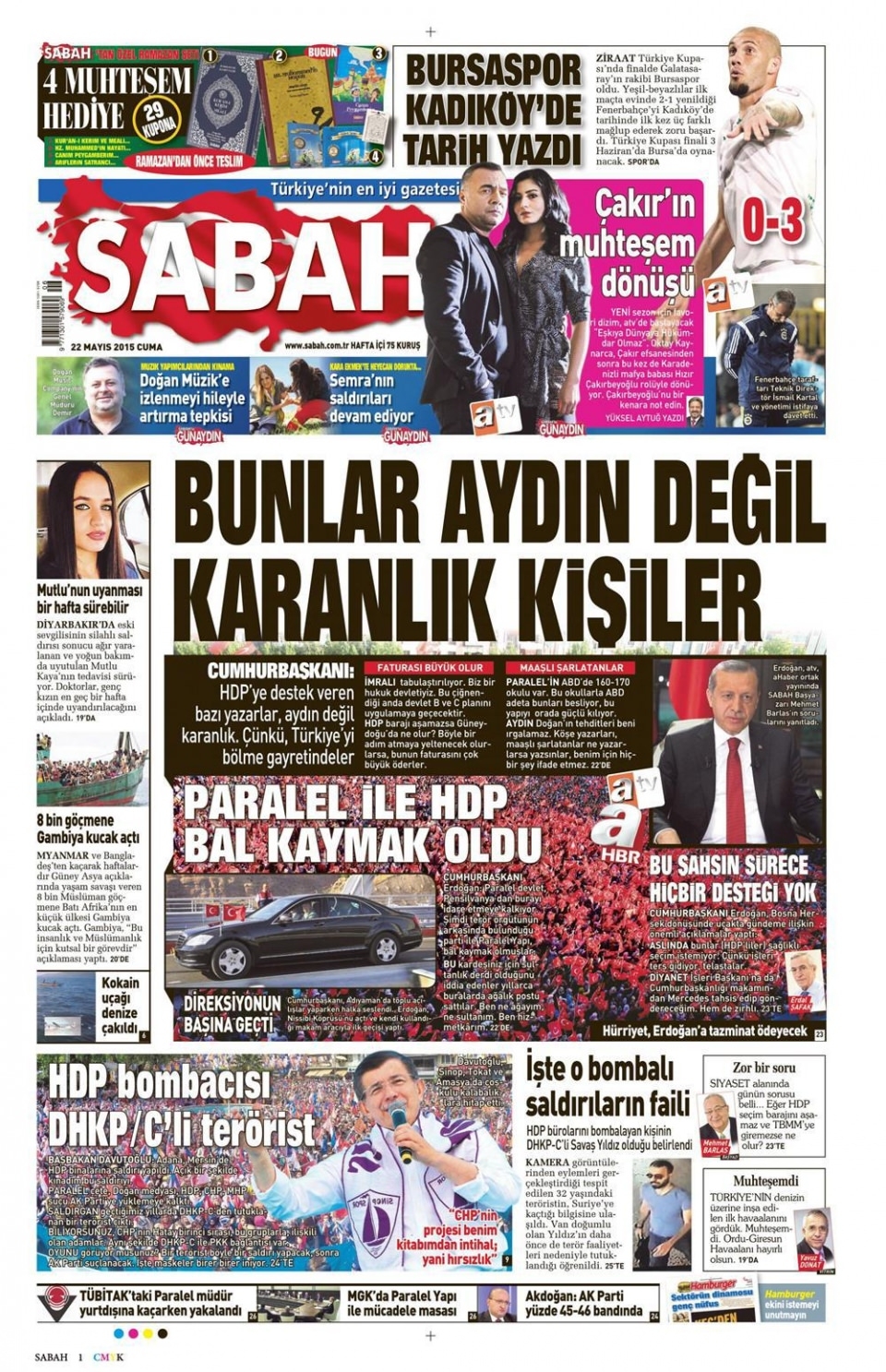 22 Mayıs 2015 gazete manşetleri 12