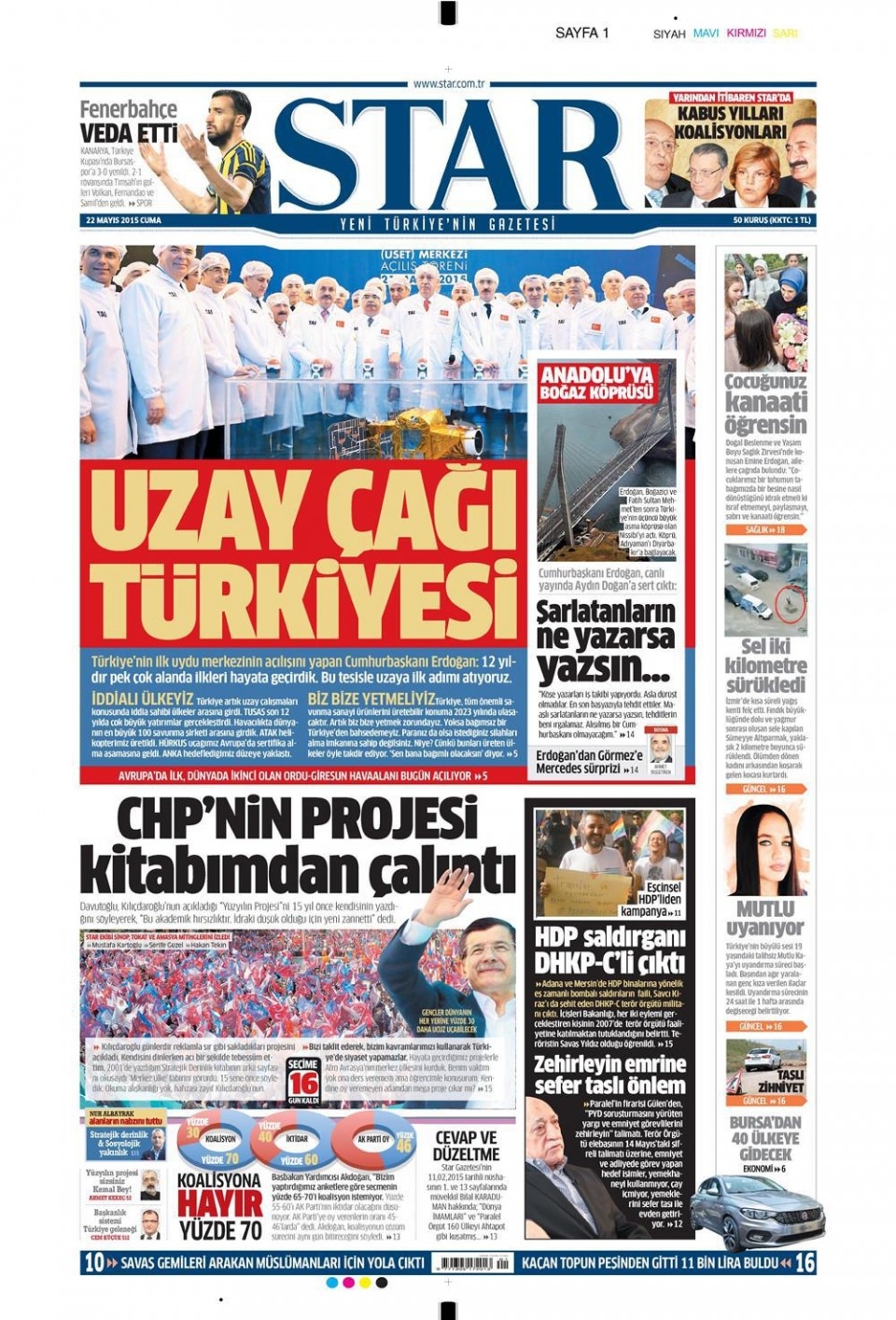 22 Mayıs 2015 gazete manşetleri 14