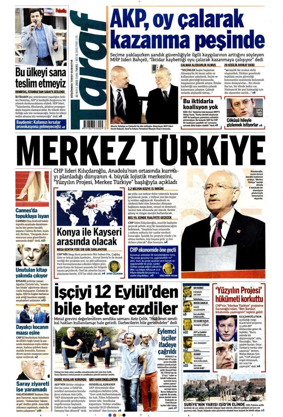 22 Mayıs 2015 gazete manşetleri 16