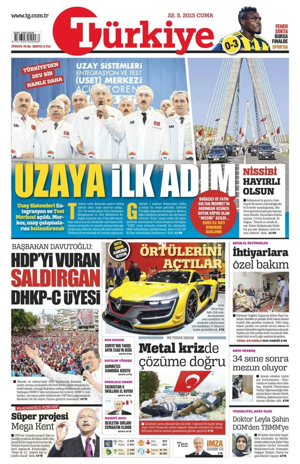 22 Mayıs 2015 gazete manşetleri 17