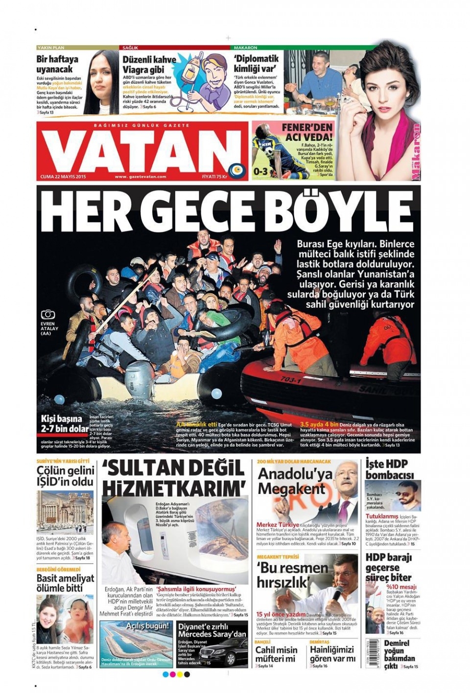 22 Mayıs 2015 gazete manşetleri 19