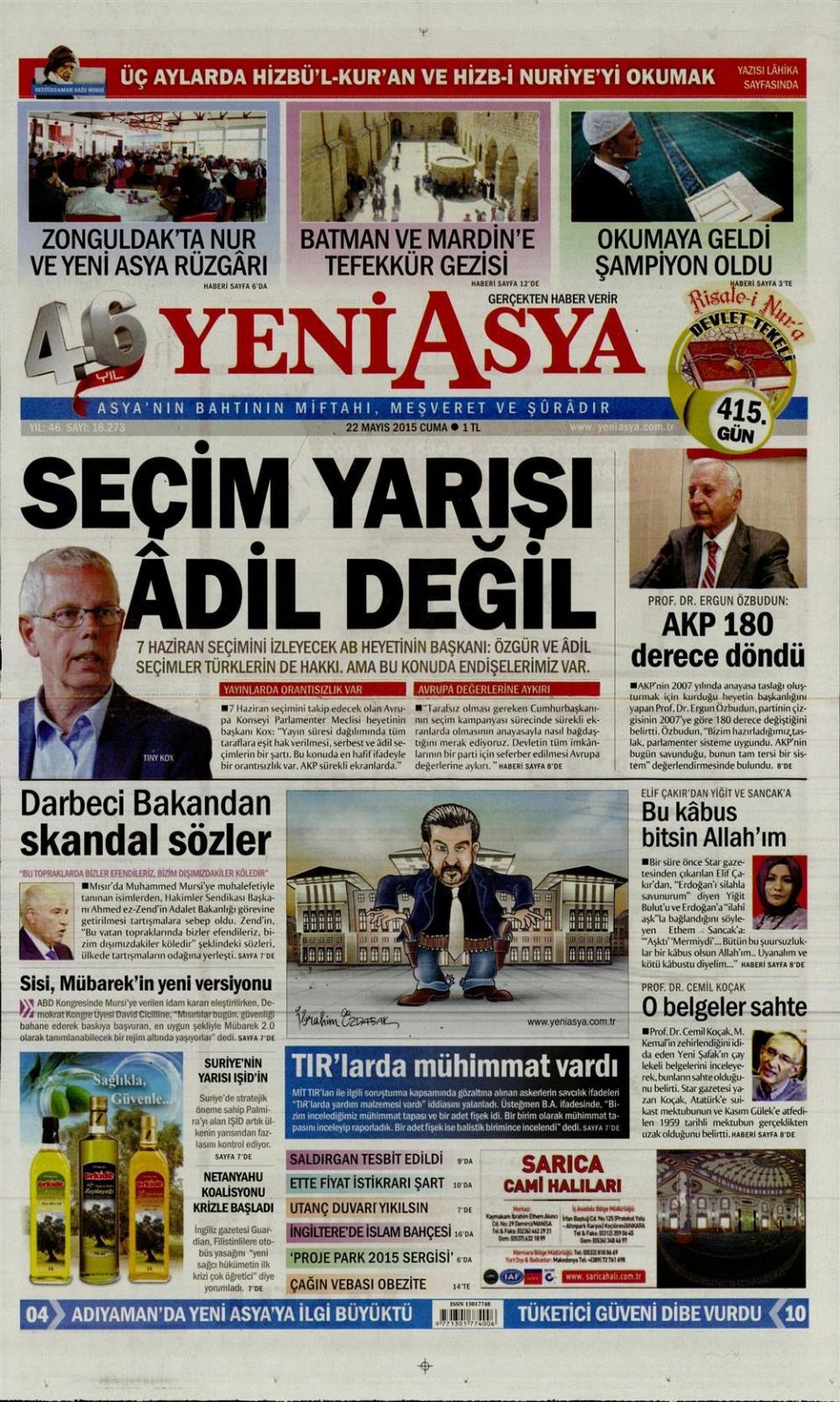 22 Mayıs 2015 gazete manşetleri 20