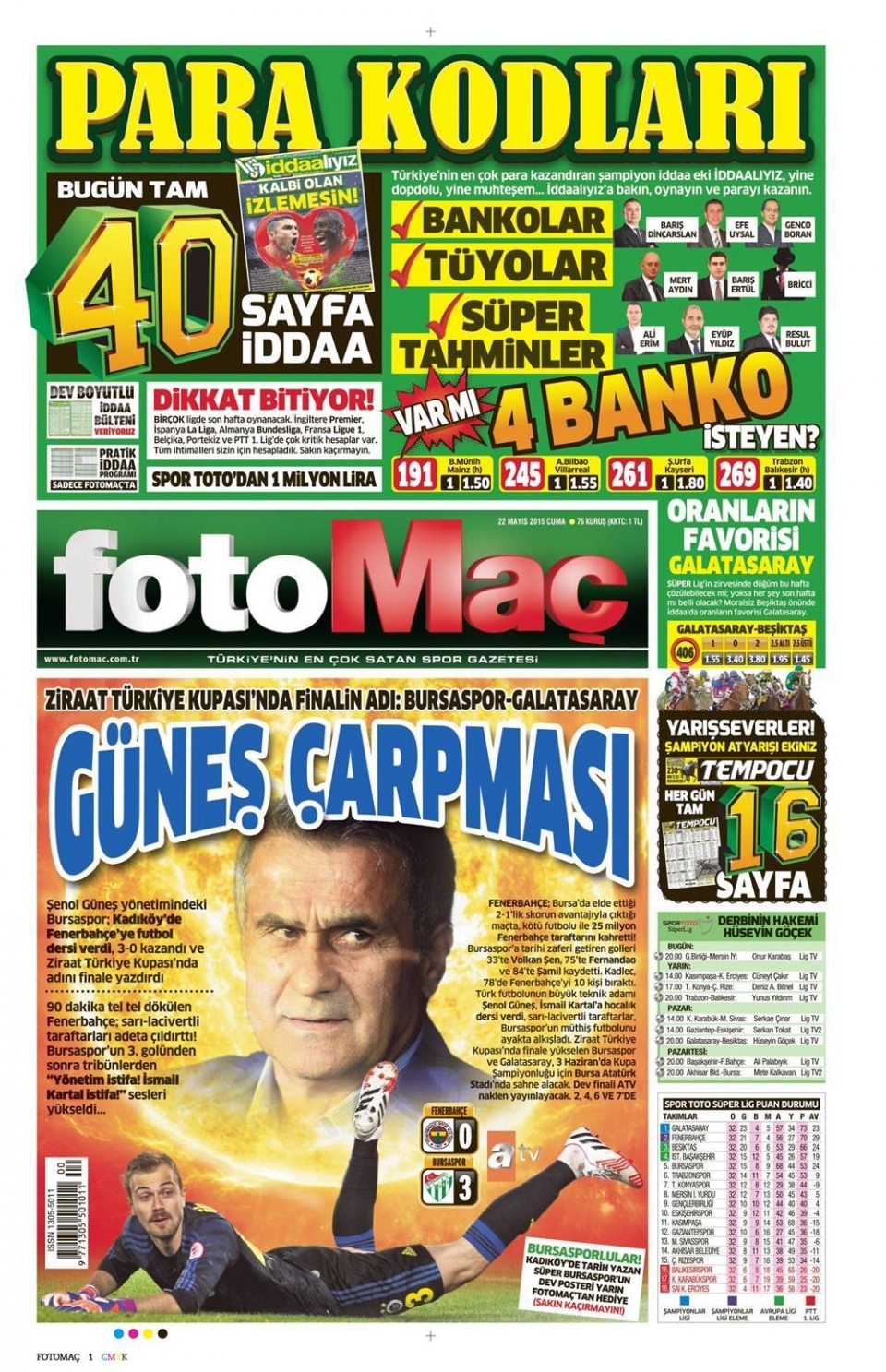 22 Mayıs 2015 gazete manşetleri 31