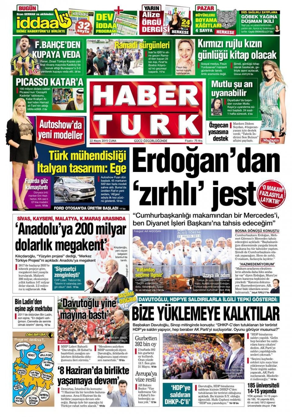 22 Mayıs 2015 gazete manşetleri 5