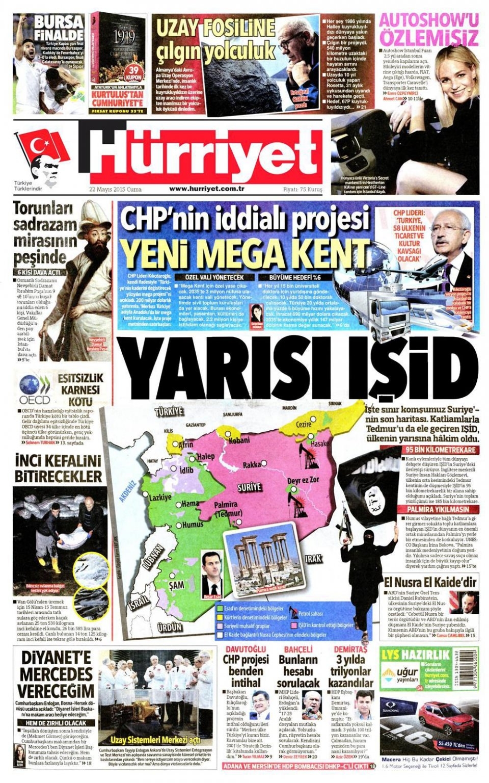 22 Mayıs 2015 gazete manşetleri 6