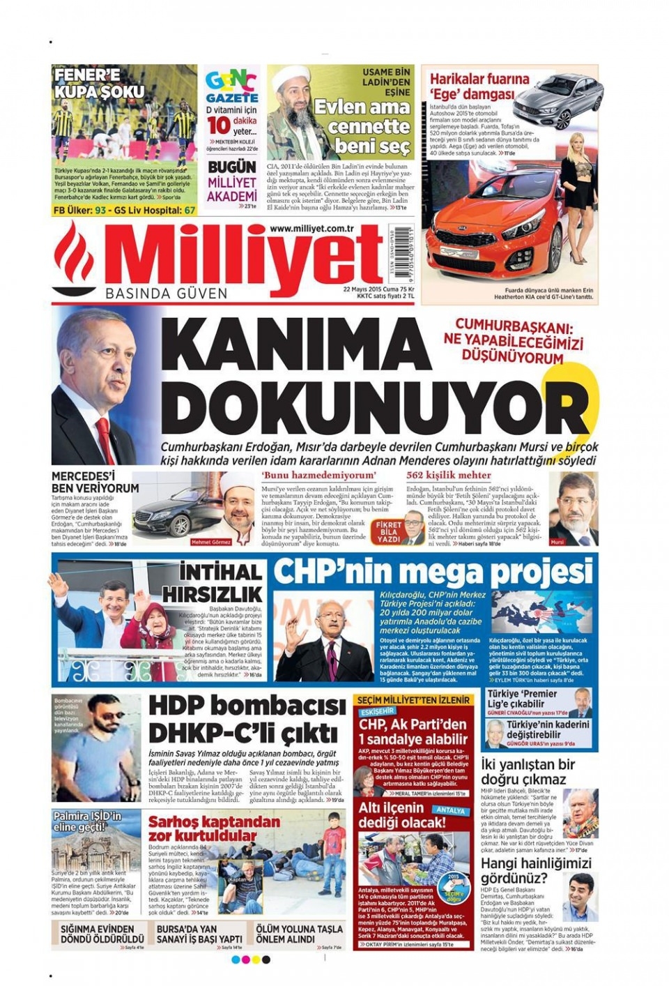 22 Mayıs 2015 gazete manşetleri 9