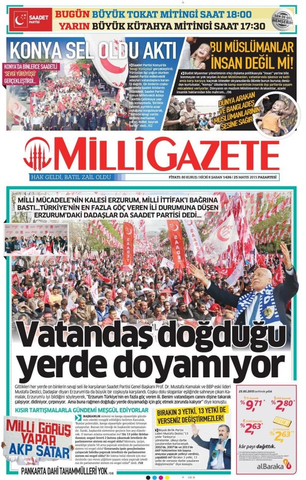 25 Mayıs 2015 gazete manşetleri 10