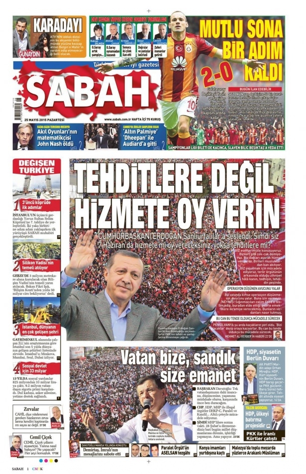 25 Mayıs 2015 gazete manşetleri 13