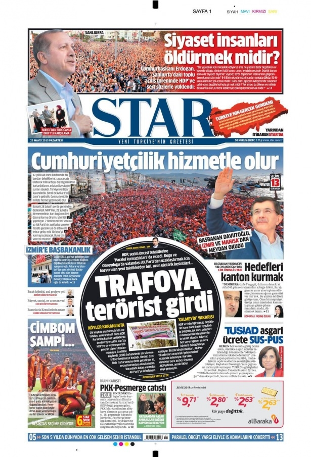 25 Mayıs 2015 gazete manşetleri 15