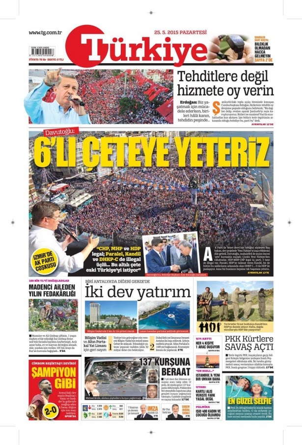 25 Mayıs 2015 gazete manşetleri 18