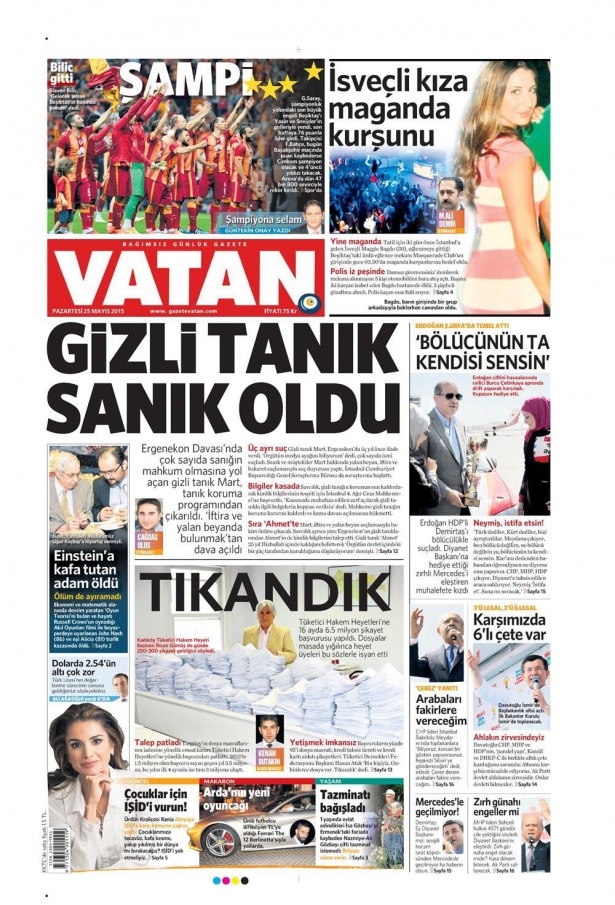 25 Mayıs 2015 gazete manşetleri 20