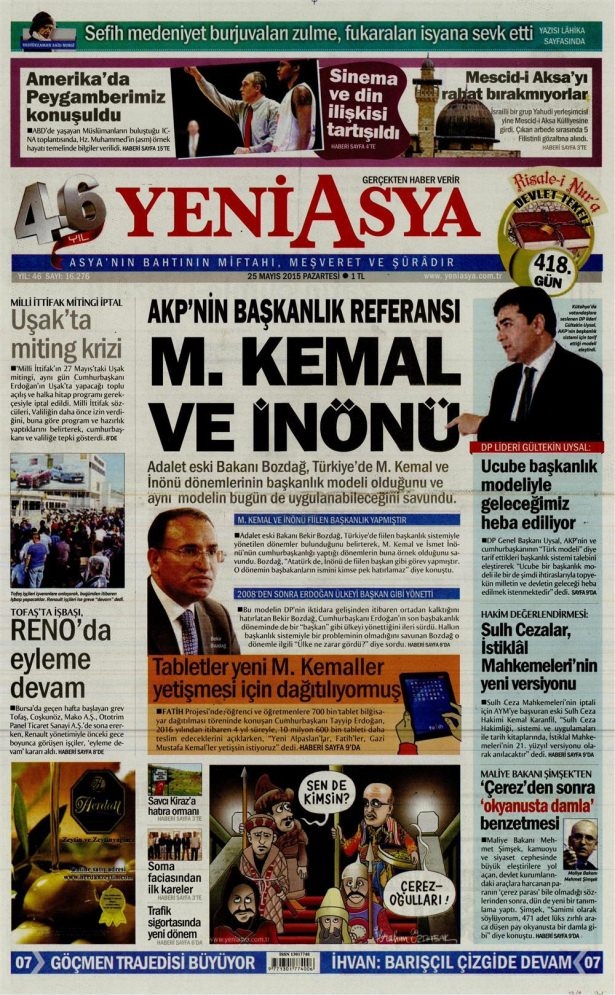 25 Mayıs 2015 gazete manşetleri 21