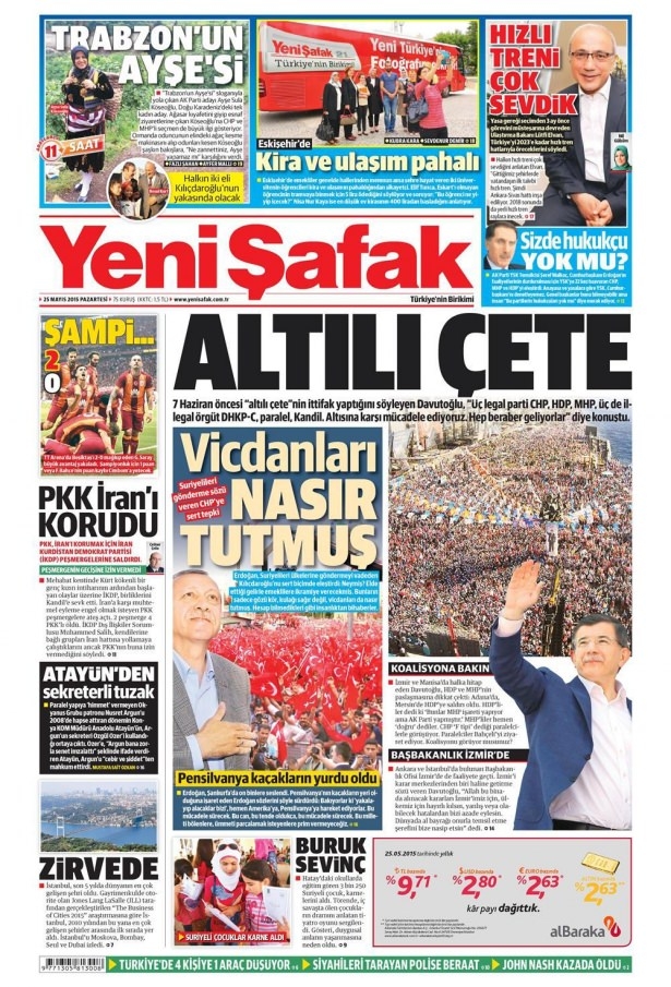 25 Mayıs 2015 gazete manşetleri 23