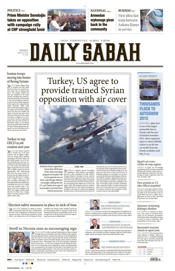 25 Mayıs 2015 gazete manşetleri 25