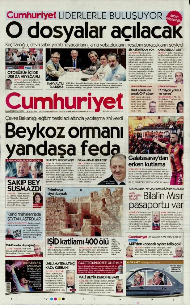 25 Mayıs 2015 gazete manşetleri 4