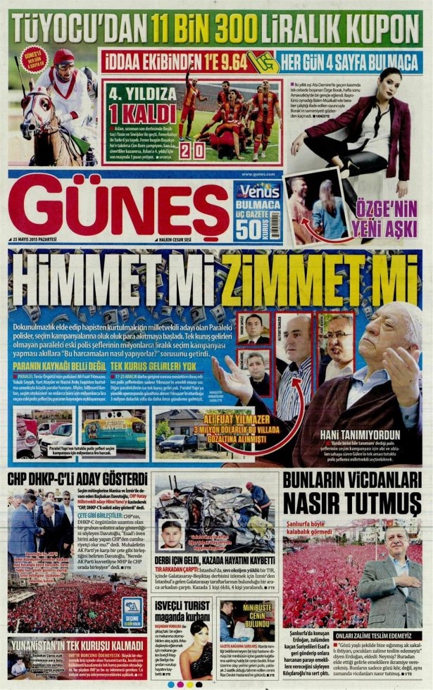 25 Mayıs 2015 gazete manşetleri 5
