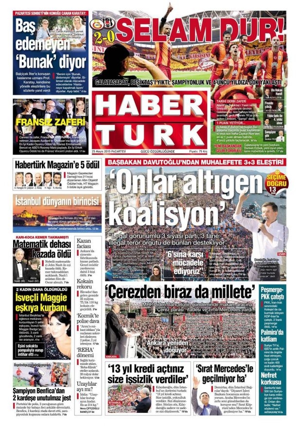 25 Mayıs 2015 gazete manşetleri 6