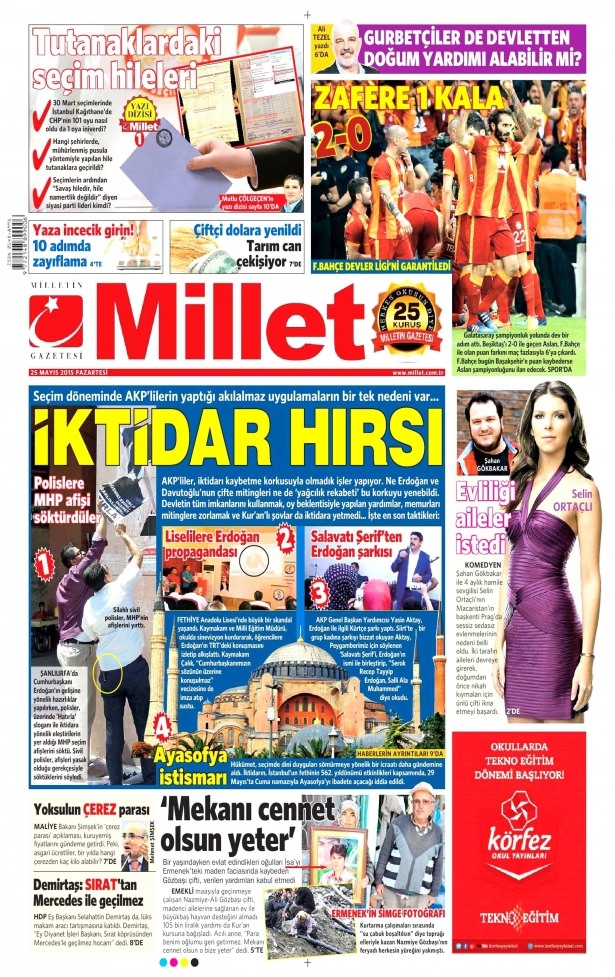 25 Mayıs 2015 gazete manşetleri 9