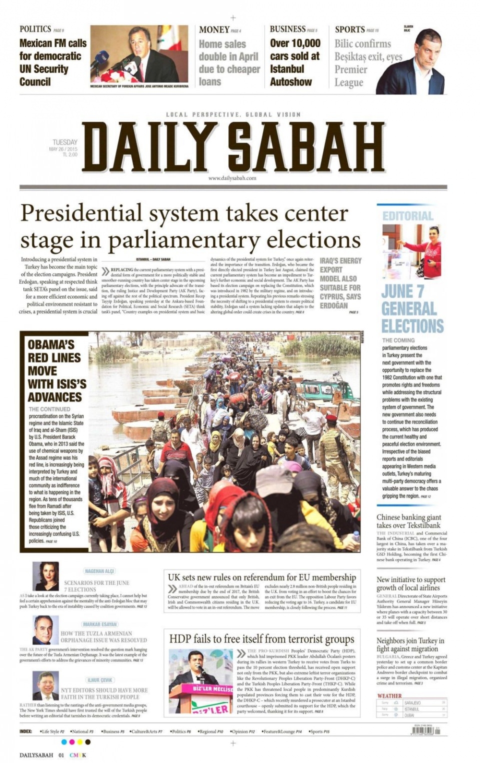 26 Mayıs 2015 gazete manşetleri 28