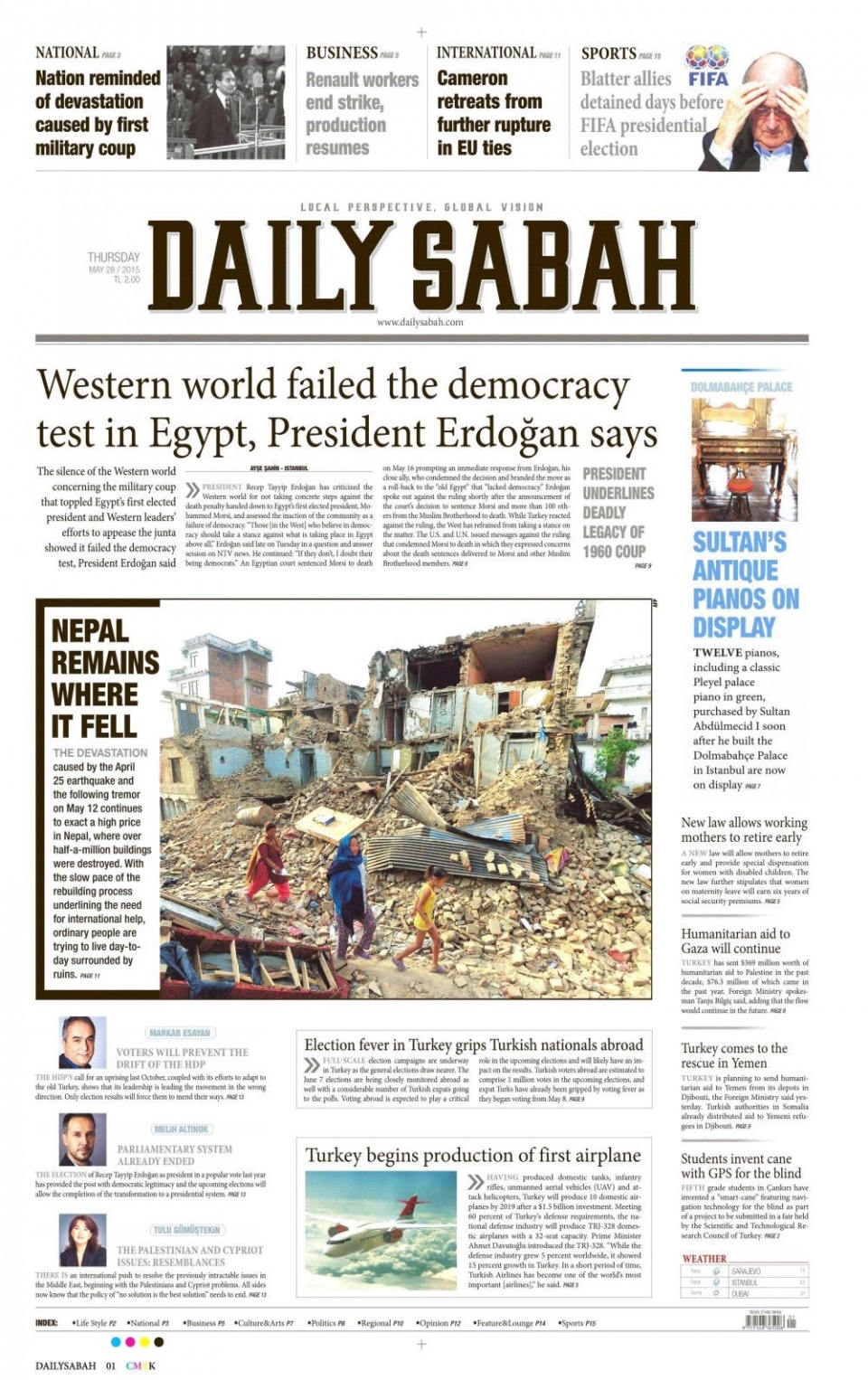 28 Mayıs 2015 gazete manşetleri 18