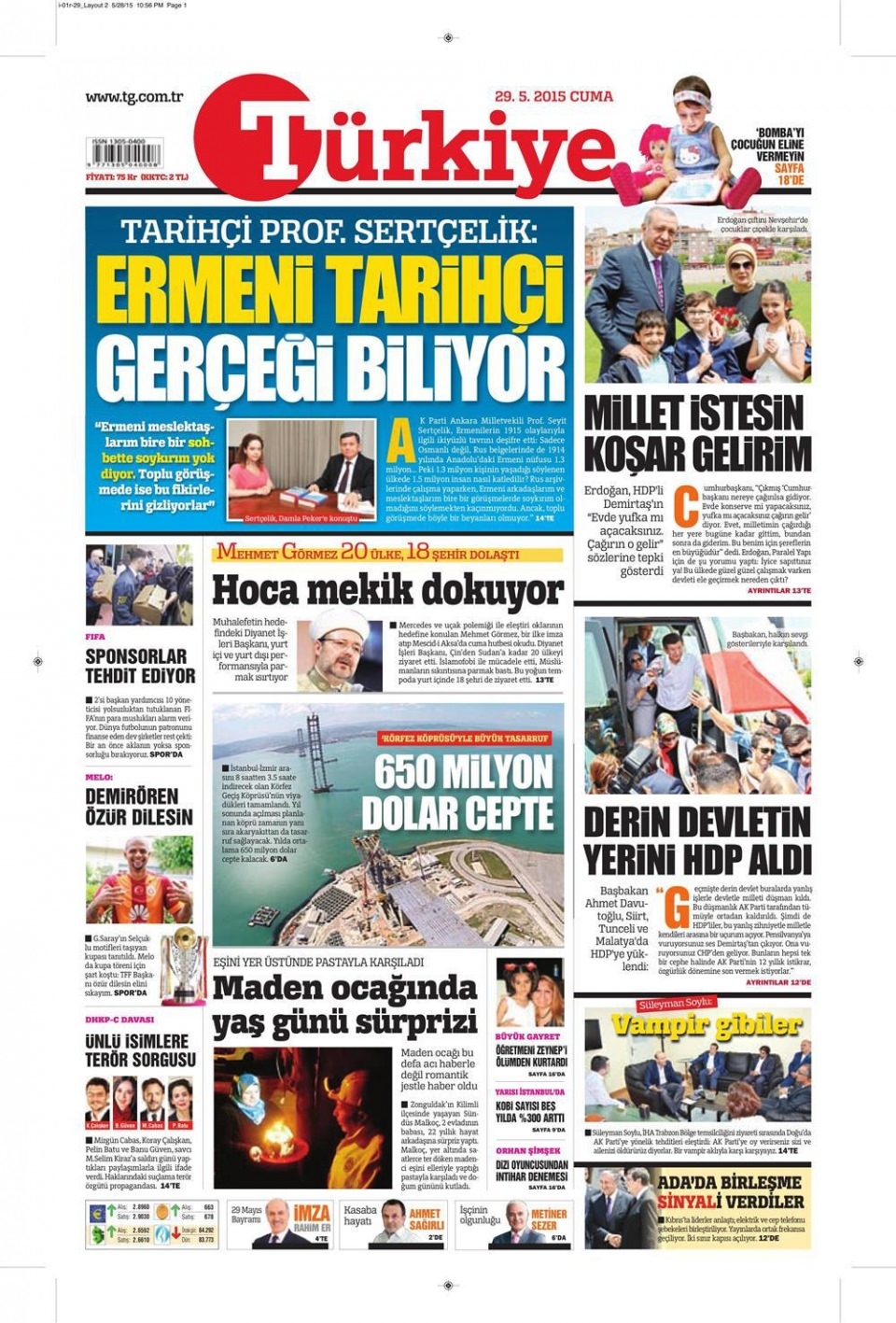 29 Mayıs 2015 gazete manşetleri 24