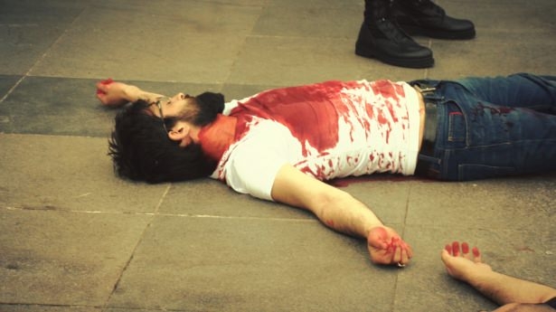 Filistin zulmü Eminönü'nde canlandırıldı 14