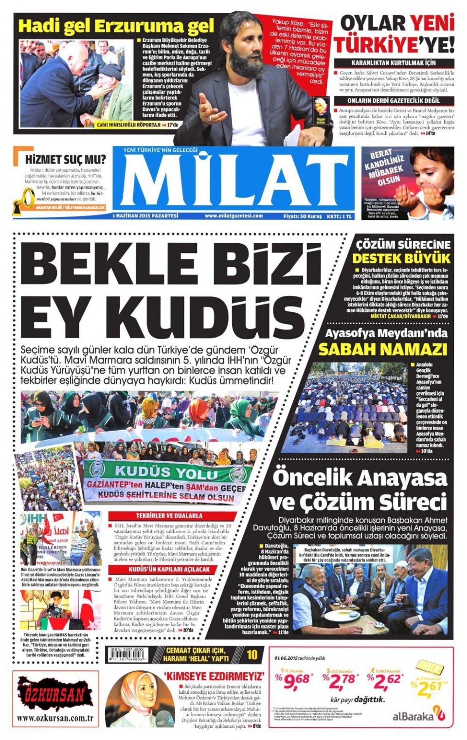1 Haziran 2015 gazete manşetleri 10