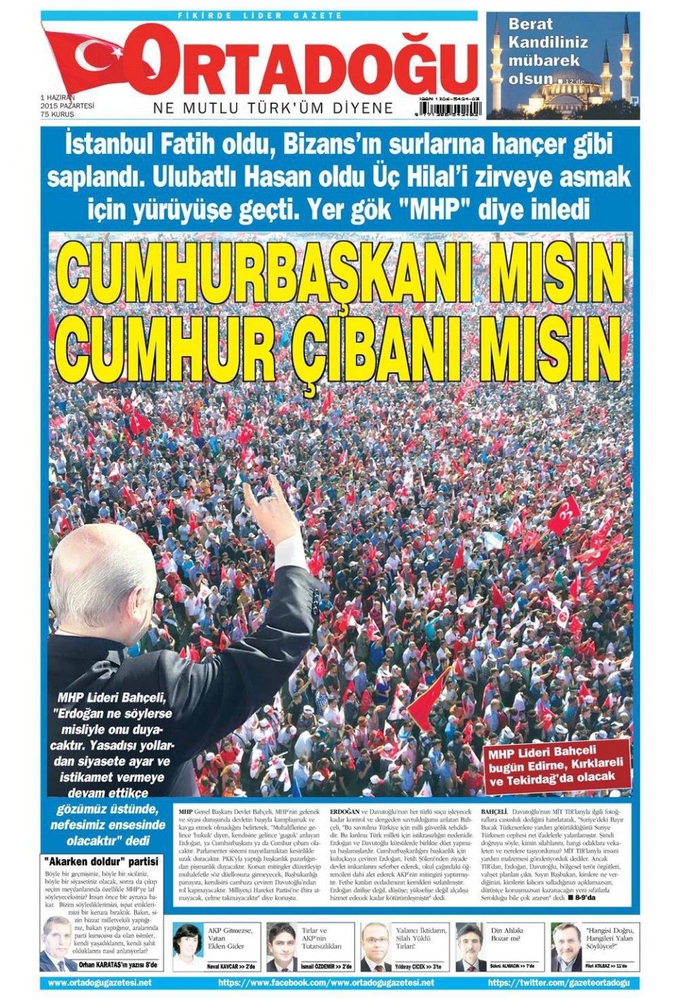 1 Haziran 2015 gazete manşetleri 14