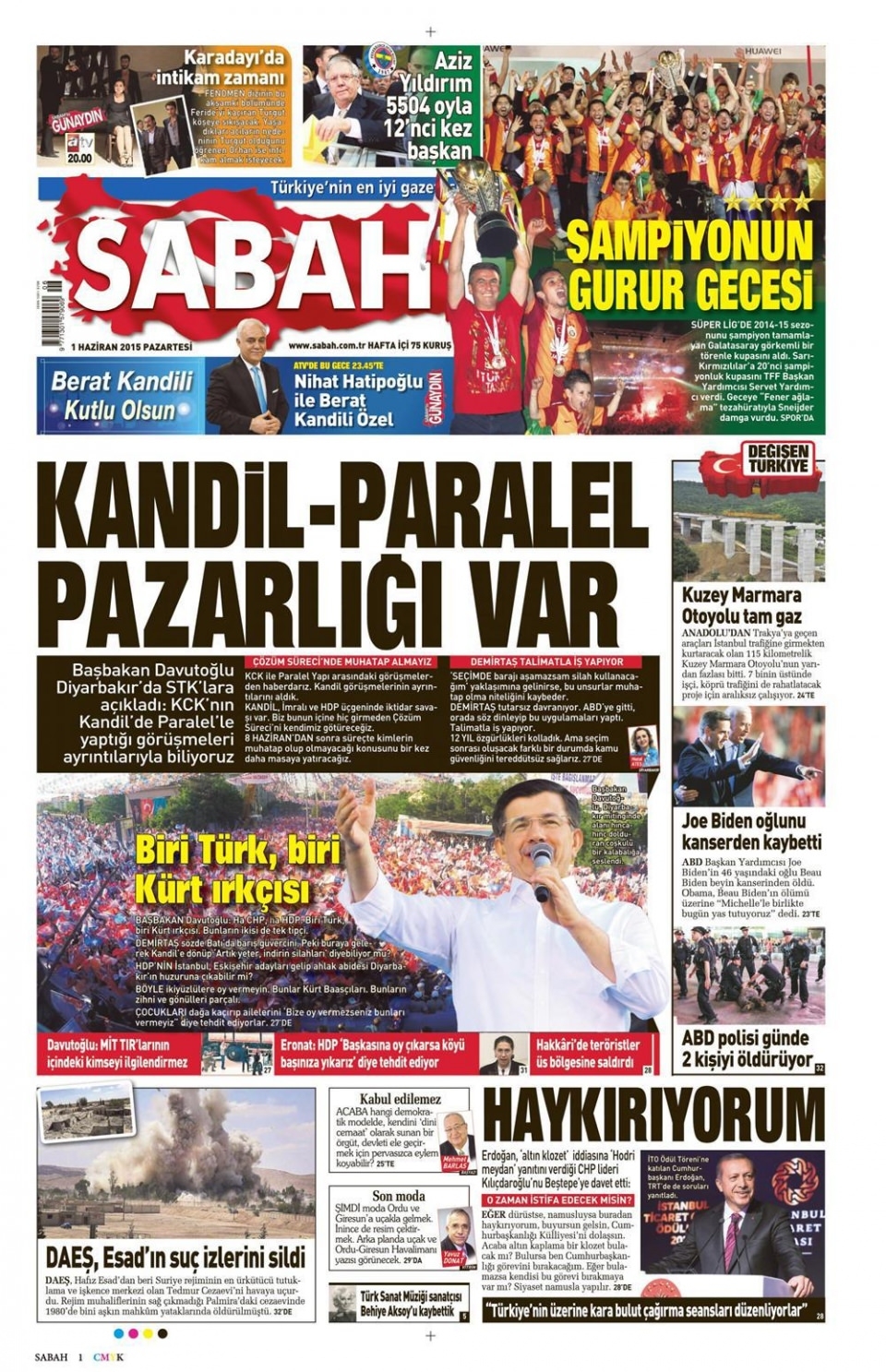 1 Haziran 2015 gazete manşetleri 16