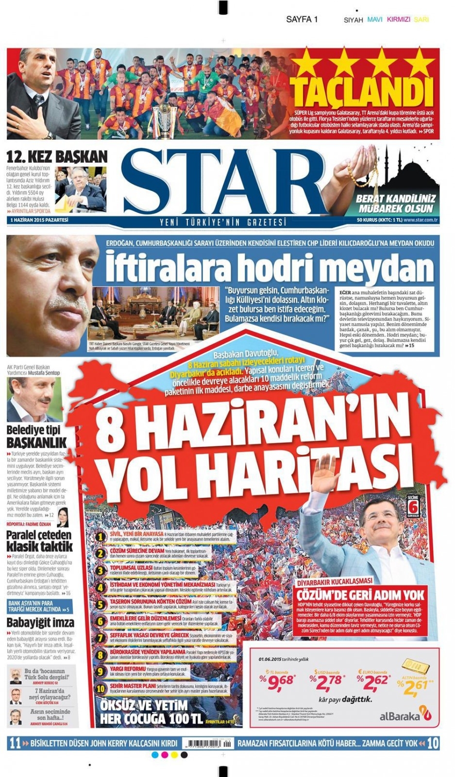 1 Haziran 2015 gazete manşetleri 19