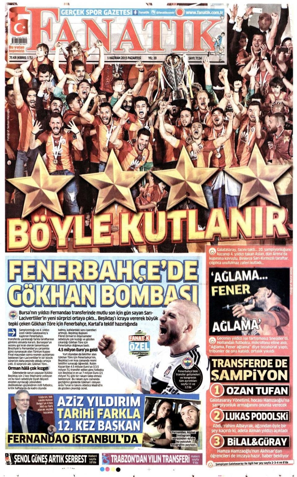 1 Haziran 2015 gazete manşetleri 5