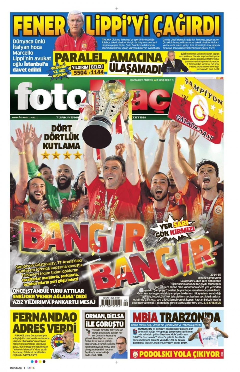 1 Haziran 2015 gazete manşetleri 6