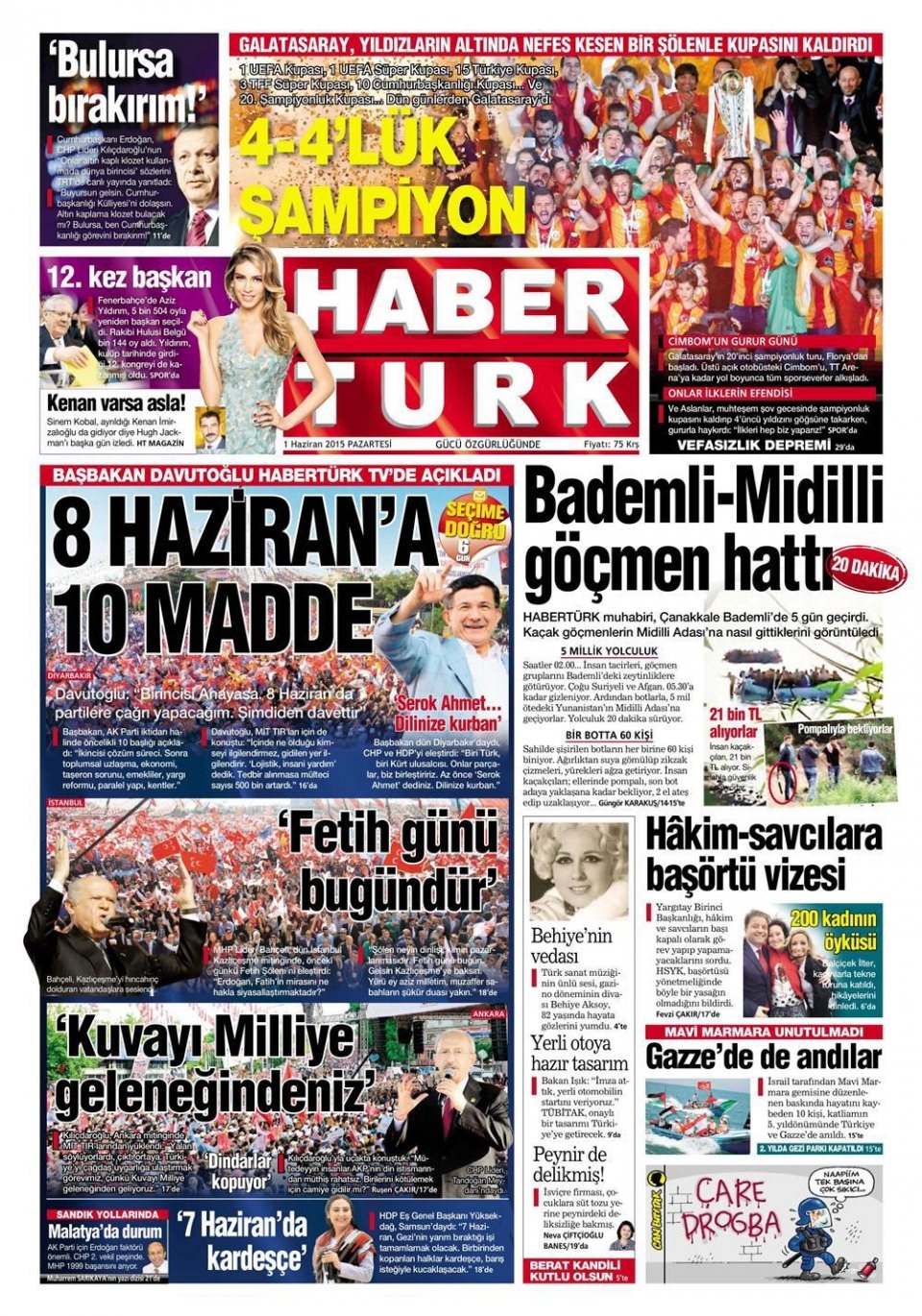 1 Haziran 2015 gazete manşetleri 8