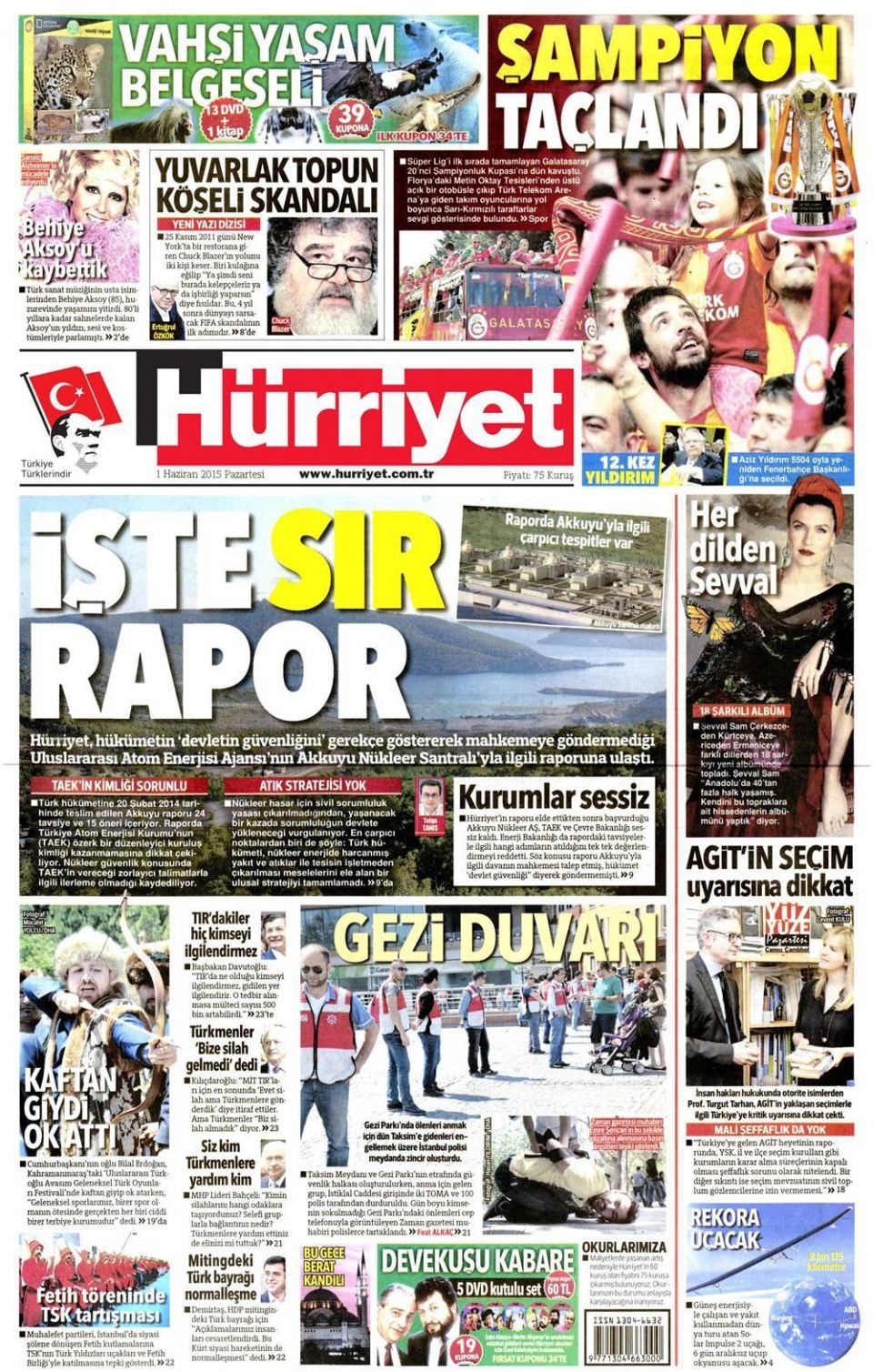 1 Haziran 2015 gazete manşetleri 9