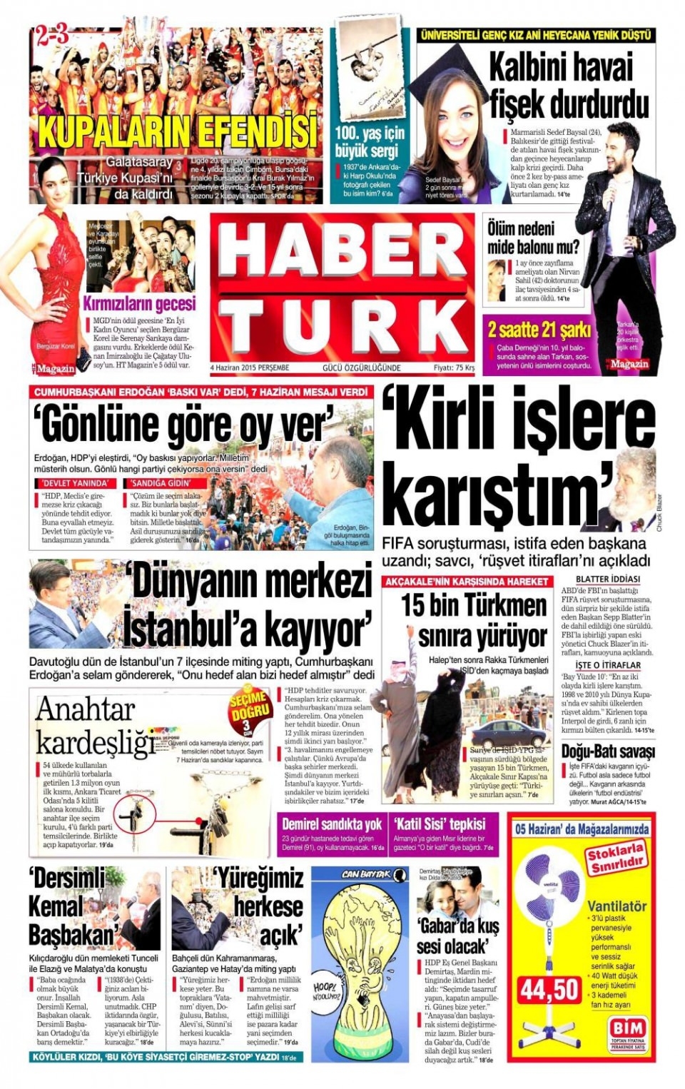 4 Haziran 2015 gazete manşetleri 10