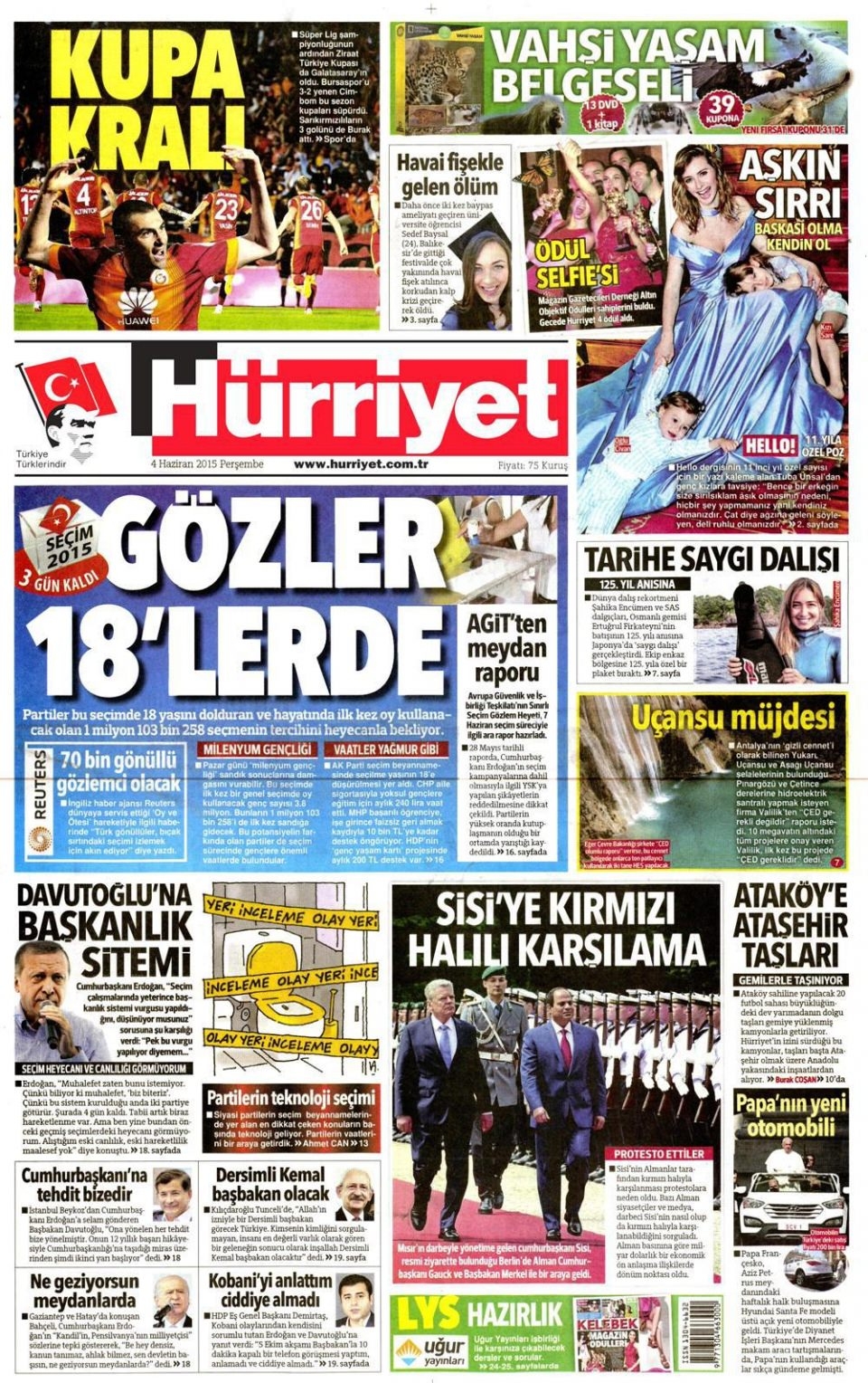 4 Haziran 2015 gazete manşetleri 11