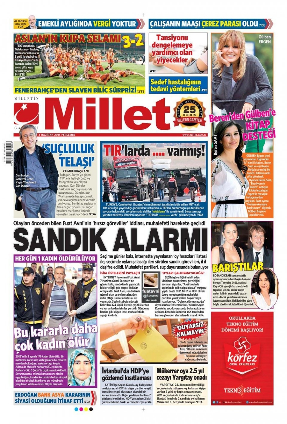 4 Haziran 2015 gazete manşetleri 13