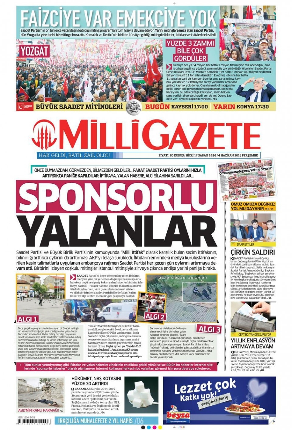 4 Haziran 2015 gazete manşetleri 14