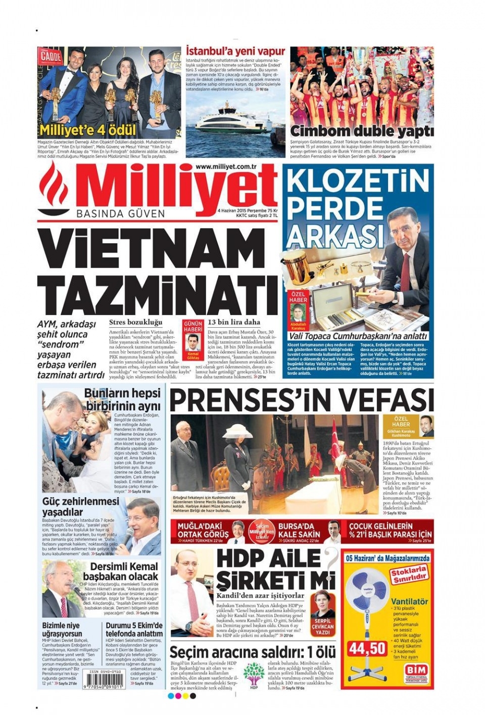 4 Haziran 2015 gazete manşetleri 15