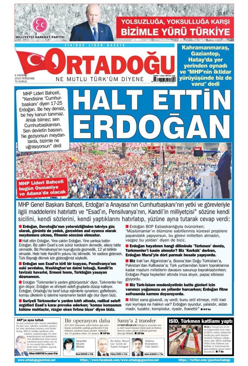 4 Haziran 2015 gazete manşetleri 16