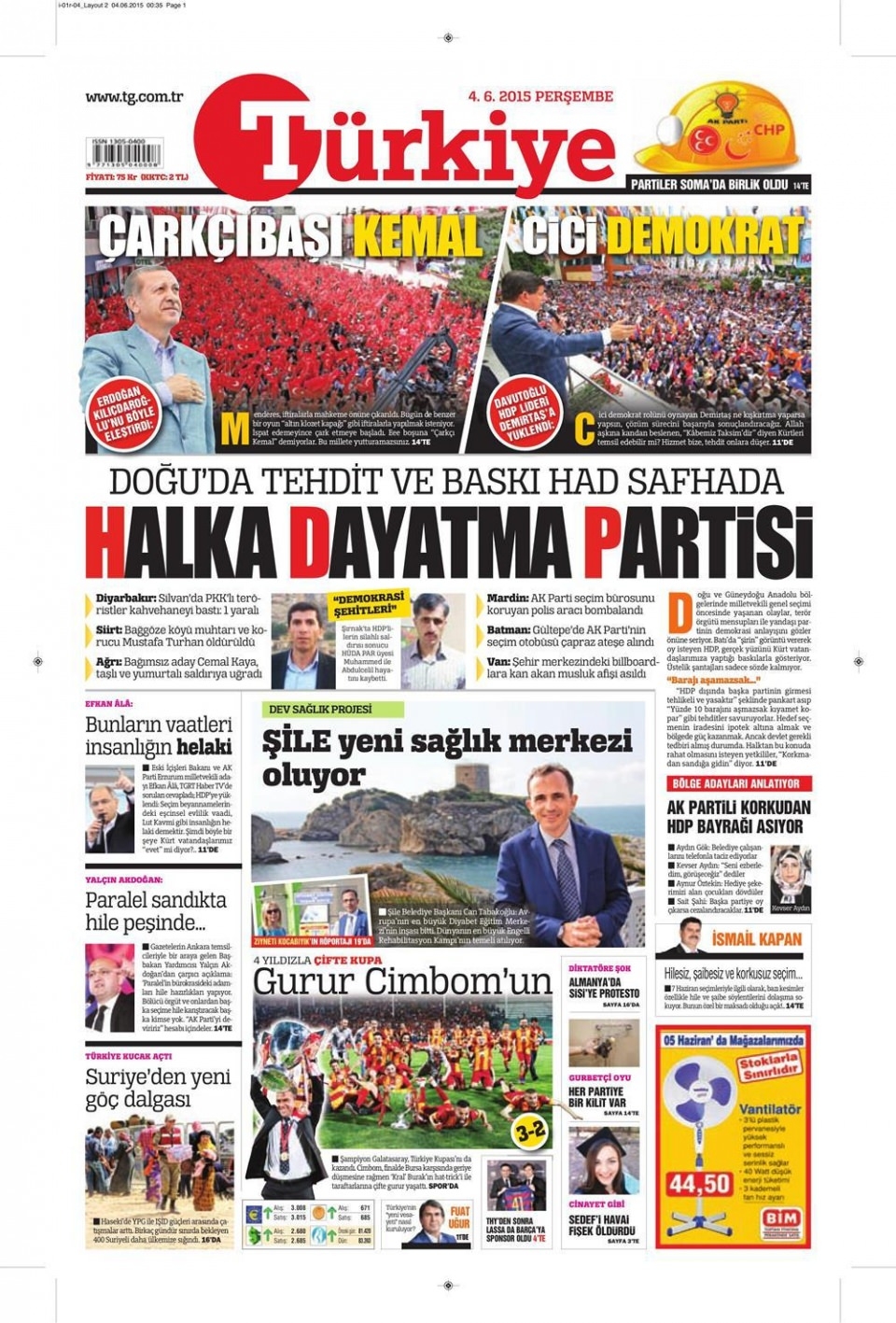 4 Haziran 2015 gazete manşetleri 24