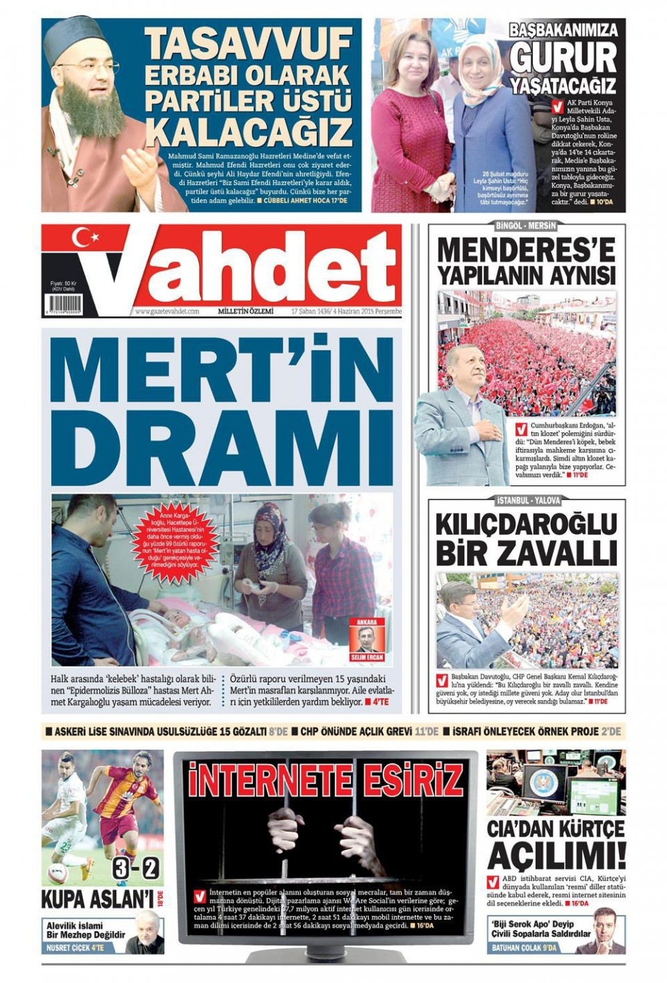 4 Haziran 2015 gazete manşetleri 25