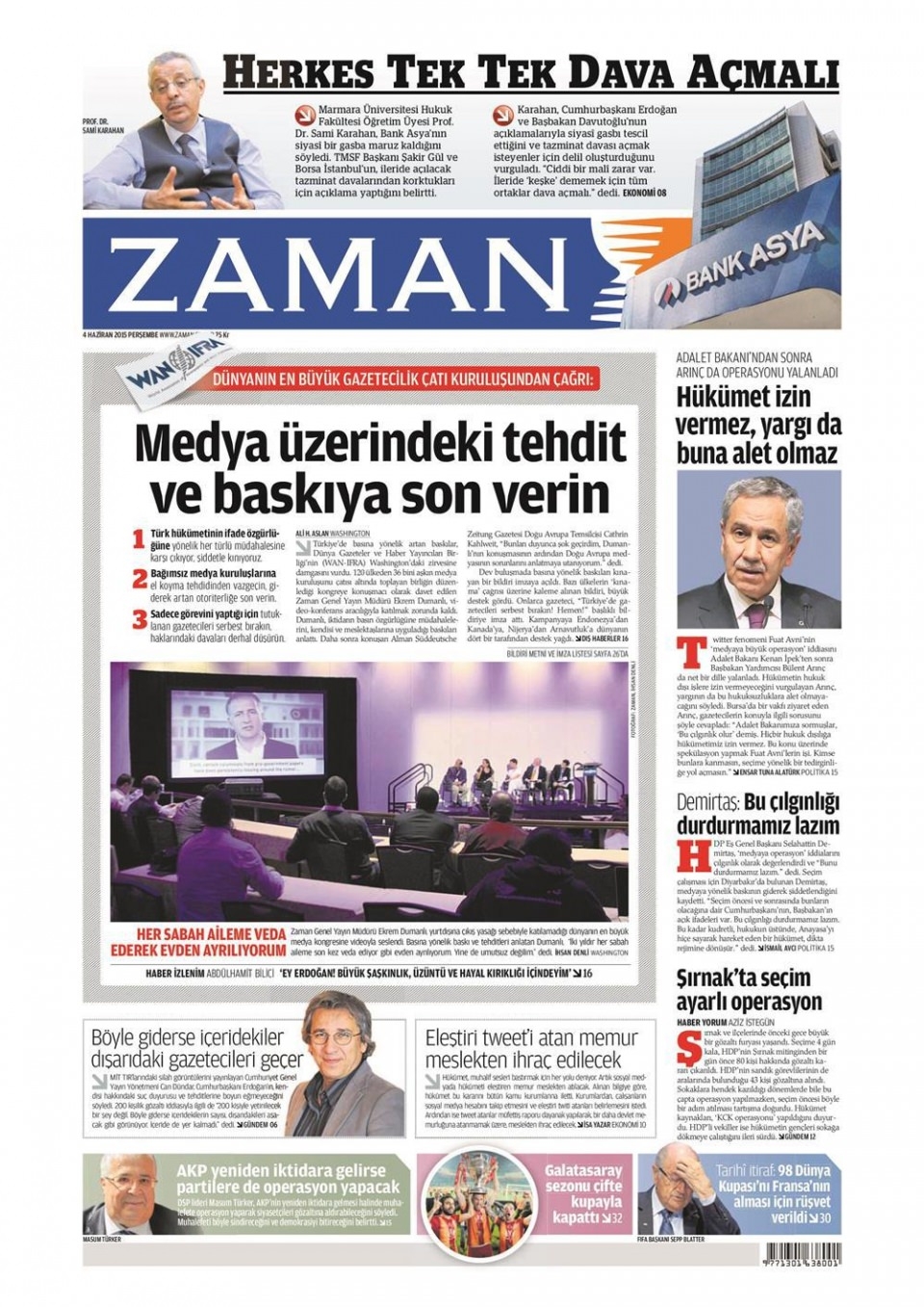 4 Haziran 2015 gazete manşetleri 31