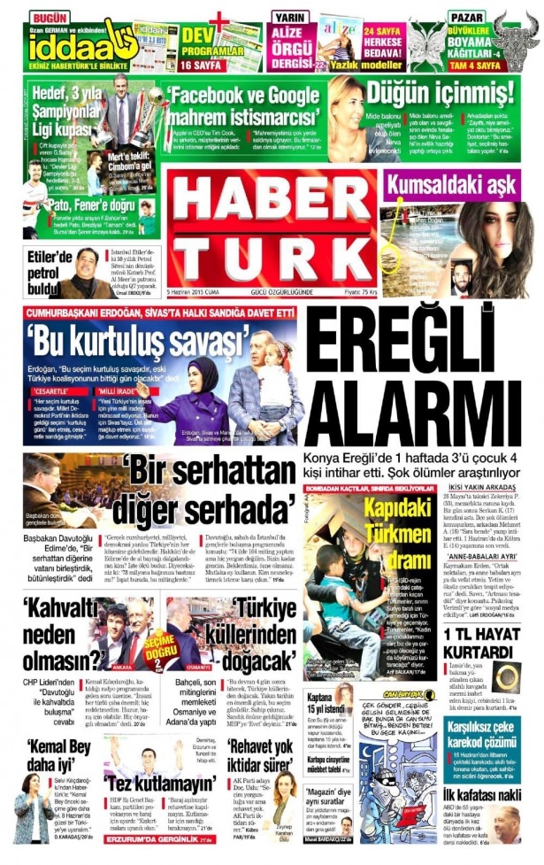 5 Haziran 2015 gazete manşetleri 10