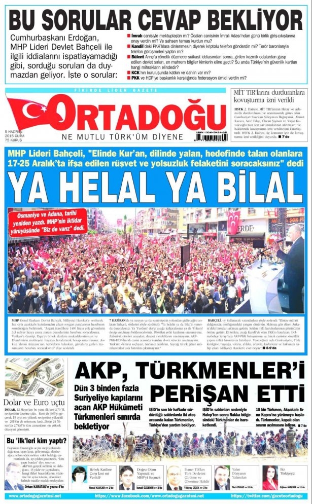 5 Haziran 2015 gazete manşetleri 16
