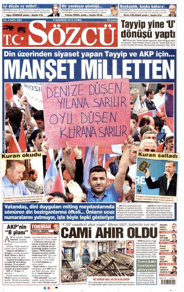 5 Haziran 2015 gazete manşetleri 19